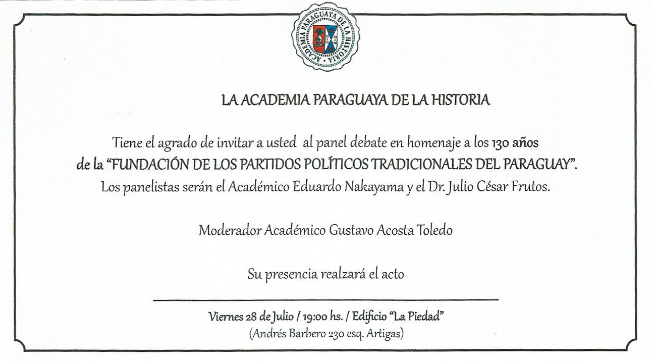 Primer debate en homenaje a los 130 años de la "Fundación de los Partidos Políticos Tradicionales del Paraguay"